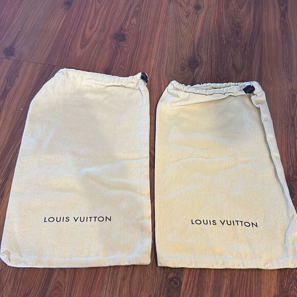 2 Louis Vuitton dust bag 8x 13 brown drawstring - Picture 1 of 4